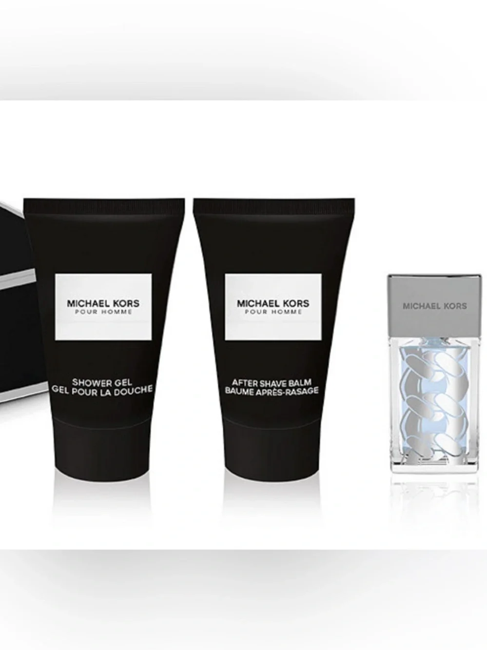 Michael Kors Men Grooming Set in Black and Silver